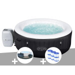 Kit spa gonflable bestway lay - z - spa miami rond airjet 4 places + ensemble mobilier 4 modules + 6 ...