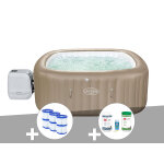 Kit spa gonflable bestway lay - z - spa palma carr hydrojet pro 5 / 7 places + 6 filtres + kit traitement ...
