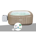 Kit spa gonflable bestway lay - z - spa palma carré hydrojet pro 5 / 7 places + kit traitement brome Kit spa gonflable bestway lay - z - spa palma carré hydrojet pro 5 / 7 places + kit traitement brome