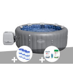 Kit spa gonflable bestway lay - z - spa santorini rond hydrojet pro 5 / 7 places + 6 filtres + kit traitement ...