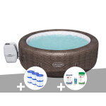 Kit spa gonflable bestway lay - z - spa st moritz rond airjet 5 / 7 places + 6 filtres + kit traitement ...