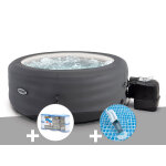 Kit spa gonflable intex purespa access rond bulles 4 places + 6 filtres + aspirateur