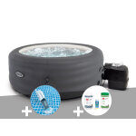 Kit spa gonflable intex purespa access rond bulles 4 places + aspirateur + kit traitement brome