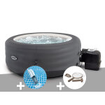 Kit spa gonflable intex purespa access rond bulles 4 places + kit d'entretien + aspirateur