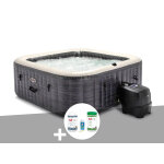 Kit spa gonflable intex purespa ardoise carré bulles 4 places + kit traitement brome Kit spa gonflable intex purespa ardoise carré bulles 4 places + kit traitement brome