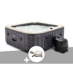 Kit spa gonflable intex purespa ardoise carré bulles 6 places + kit d'entretien Kit spa gonflable intex purespa ardoise carré bulles 6 places + kit d'entretien