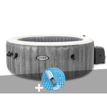 Kit spa gonflable intex purespa baltik rond bulles 4 places + aspirateur