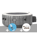Kit spa gonflable intex purespa baltik rond bulles 4 places + kit d'entretien + aspirateur