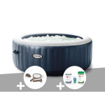 Kit spa gonflable intex purespa blue navy rond bulles 4 places + kit d'entretien + kit traitement brome ...