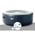 Kit spa gonflable intex purespa blue navy rond bulles 6 places + kit traitement brome