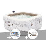 Kit spa gonflable intex purespa calacatta carr� bulles 4 places + 6 filtres + kit d'entretien