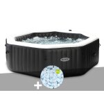 Kit spa gonflable intex purespa carbone octogonal bulles et jets 6 places + 5 kg de sel Kit spa gonflable intex purespa carbone octogonal bulles et jets 6 places + 5 kg de sel