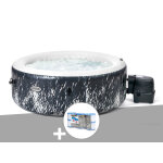 Kit spa gonflable intex purespa galaxie rond bulles avec led 4 places + 6 filtres
