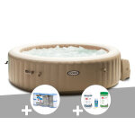 Kit spa gonflable intex purespa sahara rond bulles 6 places + 6 filtres + kit traitement brome
