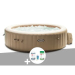 Kit spa gonflable intex purespa sahara rond bulles 6 places + kit traitement brome