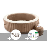Kit spa gonflable intex purespa sahara rond bulles 8 places + kit d'entretien + kit de traitement au ...