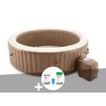 Kit spa gonflable intex purespa sahara rond bulles 8 places + kit de traitement au brome