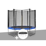 Kit trampoline jardideco atlas  2, 44 m bleu + bche de protection