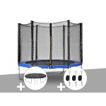 Kit trampoline jardideco atlas  2, 44 m bleu + bche de protection + kit d'ancrage