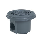 Lot de 2 bondes de fond  visser gris fonc (liner) - hayward