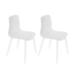 Lot de 2 chaises de jardin en aluminium et rsine blanc corfou - jardiline