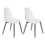 Lot de 2 chaises de jardin en aluminium et rsine coloris blanc malte - jardiline