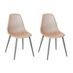 Lot de 2 chaises de jardin en aluminium et résine coloris taupe malte - jardiline Lot de 2 chaises de jardin en aluminium et résine coloris taupe malte - jardiline