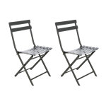 Lot de 2 chaises de jardin métal pliante greensboro graphite - hesperide Lot de 2 chaises de jardin métal pliante greensboro graphite - hesperide