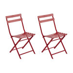 Lot de 2 chaises de jardin mtal pliante greensboro groseille - hesperide