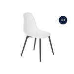 Lot de 4 chaises de jardin en aluminium et résine coloris blanc malte - jardiline Lot de 4 chaises de jardin en aluminium et résine coloris blanc malte - jardiline