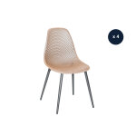 Lot de 4 chaises de jardin en aluminium et résine coloris taupe malte - jardiline Lot de 4 chaises de jardin en aluminium et résine coloris taupe malte - jardiline