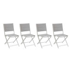 Lot de 4 chaises de jardin pliables glacier et blanc allure - hespéride Lot de 4 chaises de jardin pliables glacier et blanc allure - hespéride