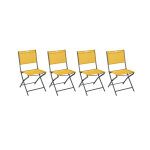 Lot de 4 chaises de jardin pliante m�tal modula moutarde / graphite - hesp�ride