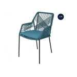 Lot de 4 chaises de jardin séville turquoise - jardideco Lot de 4 chaises de jardin séville turquoise - jardideco