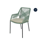 Lot de 4 chaises de jardin séville vert menthe - jardideco Lot de 4 chaises de jardin séville vert menthe - jardideco