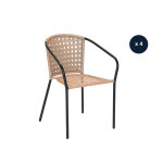 Lot de 4 fauteuil en jardin en résine tressée imitation rotin cocos - jardiline Lot de 4 fauteuil en jardin en résine tressée imitation rotin cocos - jardiline