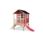 Maisonnette en bois pour enfants loft 300 rouge - exit toys
