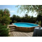 Piscine bois azura 7, 50 x 4, 00 x 1, 30 m - liner bleu - ubbink
