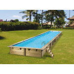 Piscine bois lin�a 15, 50 x 3, 50 x 1, 55 m - liner beige - ubbink