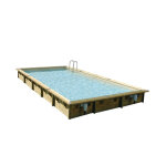 Piscine bois lin�a 8, 00 x 5, 00 x 1, 40 m - liner beige - ubbink