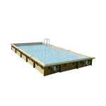 Piscine bois lina 8, 00 x 5, 00 x 1, 40 m - liner gris - ubbink