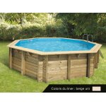 Piscine bois oc�a 5, 10 x 1, 20 m - liner beige - ubbink