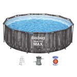 Piscine tubulaire steel pro max d�cor bois ronde 3, 66 x 1, 00 m - bestway