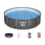 Piscine tubulaire steel pro max d�cor bois ronde 4, 27 x 1, 07 m - bestway