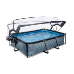 Piscine tubulaire stone rectangulaire 2, 20 x 1, 50 x 0, 65 m avec dôme - exit toys Piscine tubulaire stone rectangulaire 2, 20 x 1, 50 x 0, 65 m avec dôme - exit toys