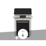 Plancha lectrique sur chariot combo enodesign 65 en inox et acier noir - 3 kw - eno + nettoyant dsinfectant ...
