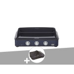 Plancha  gaz 3 brleurs enosign 80 bleu navy - eno + housse