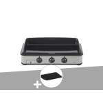 Plancha  gaz 3 brleurs enosign 80 inox - eno + couvercle