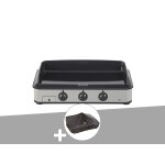 Plancha  gaz 3 brleurs enosign 80 inox - eno + housse