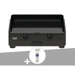 Plancha à gaz fusion 60 gris cargo 2 brûleurs - 5 kw - eno + nettoyant pour émail Plancha à gaz fusion 60 gris cargo 2 brûleurs - 5 kw - eno + nettoyant pour émail